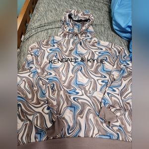 Kendall and Kylie Water Marble Pattern Hoodie Size M